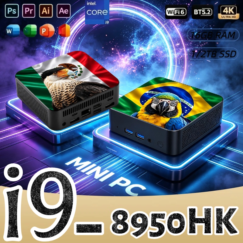 Pc Gaming Intel - كمبيوتر مصغر بمعالج Core i9-8950HK، ذاكرة